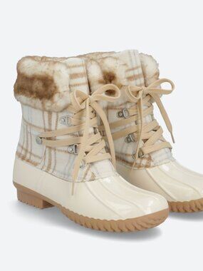 DV Dolce Vita Ulito Plaid Duck Boots Booties 8.5